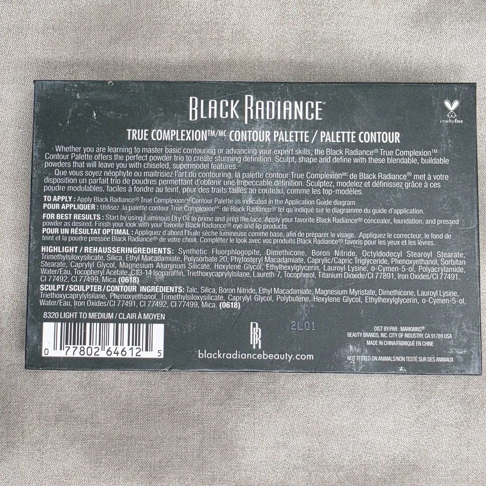 Black Radiance True Complexion Contour Palette, Light to Medium, 0.38 oz